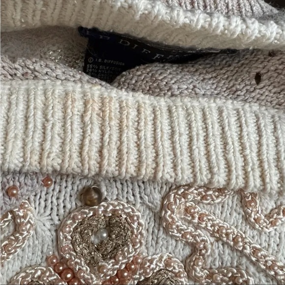 Vintage 80s silk angora wool blend ivory sweater - Picture 10 of 11